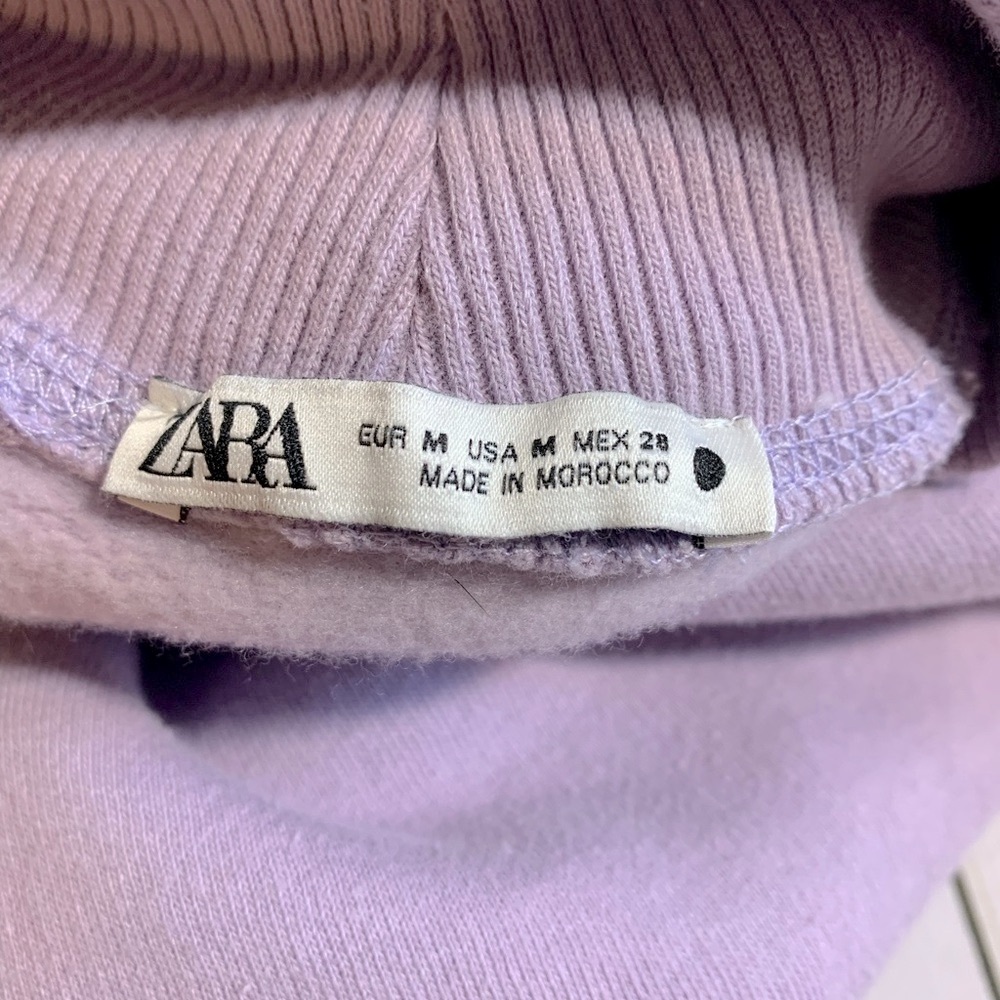 Zara Lavender/Lilac Plush Midi Cotton Dress Women's Size‎ Medium - Picture 7 of 7